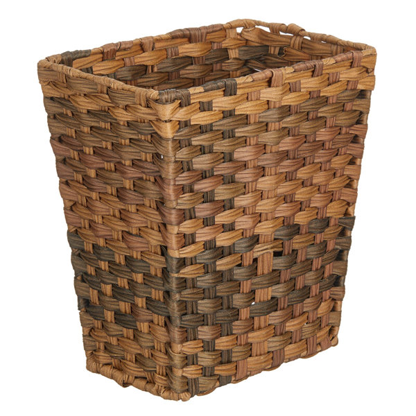 mDesign Woven Rectangle Decorative Garbage Wastebasket Trash Bin Wayfair